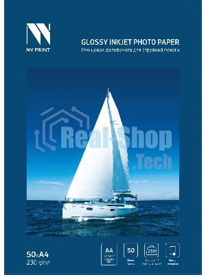 Глянцевая фотобумага NVPrint для струйной печати 230 г/м A4 50 листов