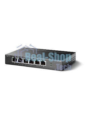 Коммутатор TP-Link 4-port 10/100Mbps Unmanaged PoE+ Switch with 2 10/100Mbps uplink ports, meta case, desktop mount, 4 802.3af/at compliant PoE+ port, 2 10/100Mbps uplink ports, DIP switches for Extend mode, Isolation mode and Priority mode, up to 250m PoE power supply