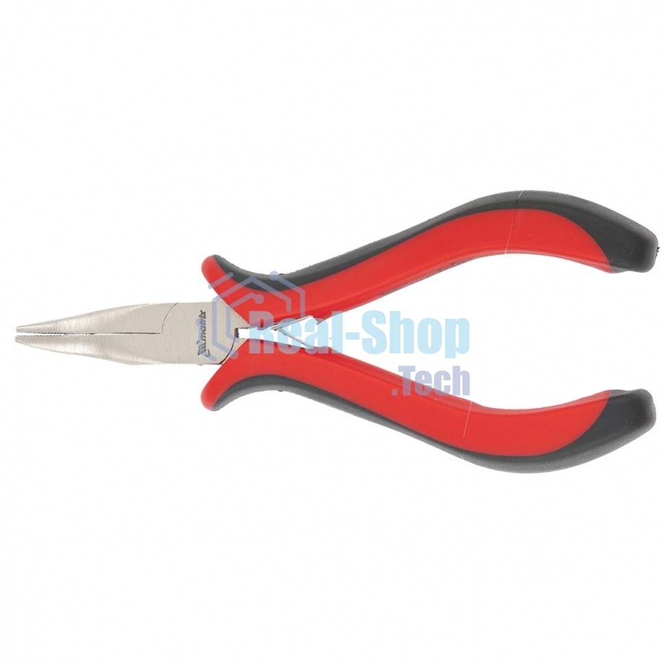 Длинногубцы Matrix Mini, 130 мм, никелированные, изогнутые, авторазжим, двухкомпонентные рукоятки