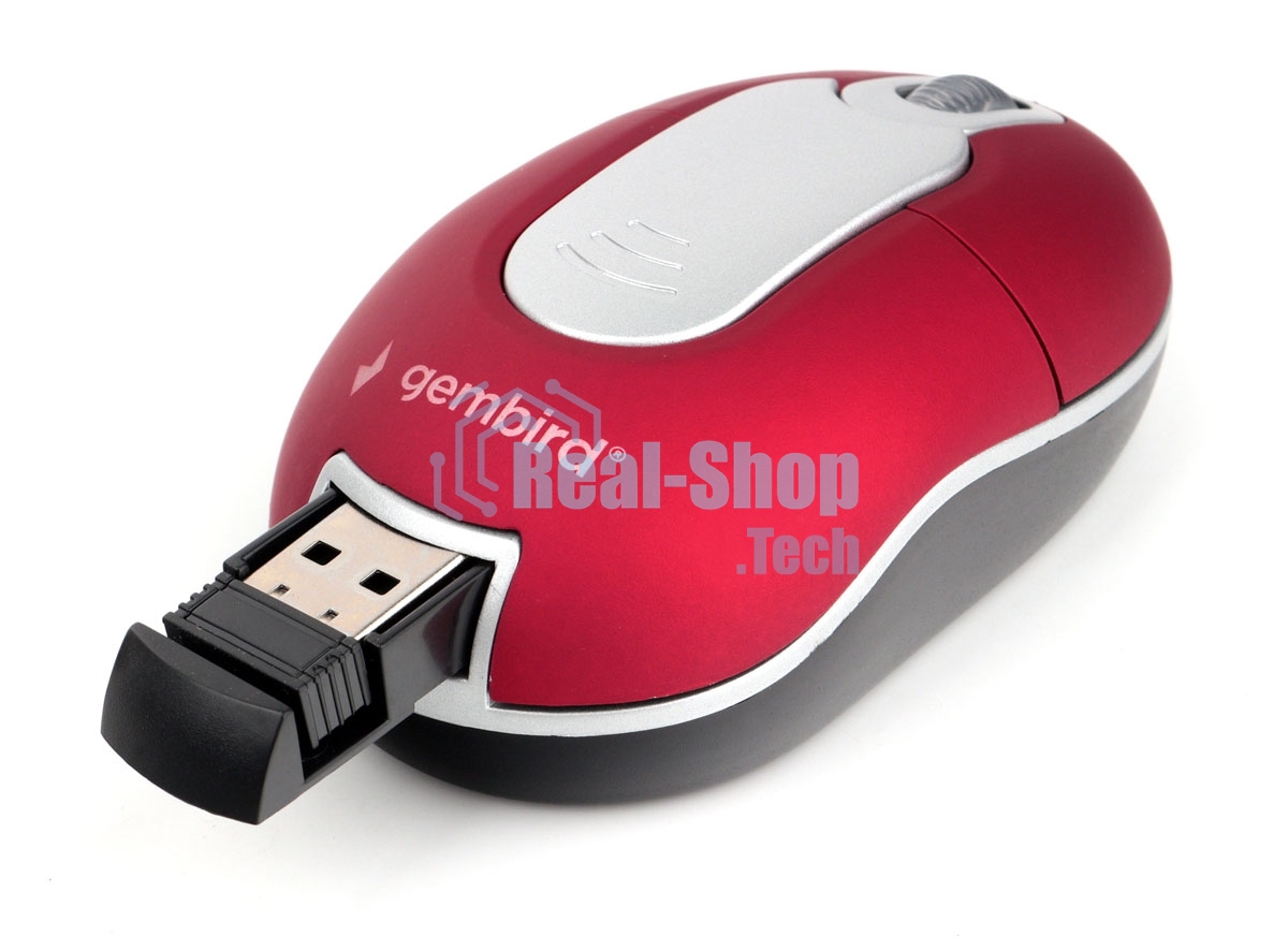 Мышь беспроводная Gembird MUSW-605 красный, 1200 dpi, радиоканал, USB, кнопки - 3
