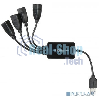 Разветвитель USB 2.0 Buro BU-HUB4-0.3-U2.0-Splitter 4порт. черный