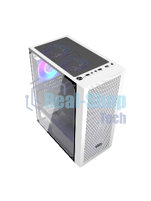 Компьютерный корпус без блока питания PCCOOLER MA100 MESH WH, Mesh Mid Tower, White, TG, 0.4 SPCC, 3x120мм ARGb ATX, mATX, mITX 160/310/180мм 2x2.5