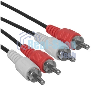 Кабель аудио Cablexpert CCA-2R2R-5M-N, 2xRCA/2xRCA, 5м, черный, пакет