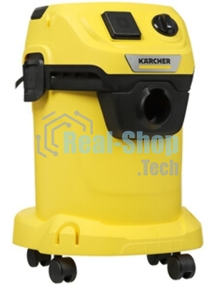 Строительный пылесос Karcher WD 3 P V-17/4/20 желтый, 1000 Вт, уборка сухая/сбор воды, пылесборник мешок/контейнер, 17 л