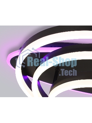Потолочный светодиодный светильник FA8524 BK черный 146W 3000K-6400K+RGB 560*500*150 (ПДУ РАДИО 2.4G)