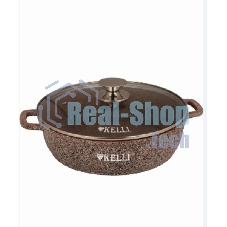 Сковорода-сотейник Kelli KL-4019-28 28 см, 5,0 л ОБЪЕМ 5 л из высокопрочного алюминия с гранитным покрытием, с индукционным дном. Силиконовые накладки для ручек съемные. Стеклянная крышка с паровыпуском. Пригодна для всех видов плит, в том числе индукцион