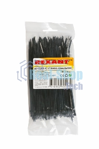 Хомут-стяжка кабельная нейлоновая Rexant 200 x2,5 мм, черная, упаковка 100 шт.