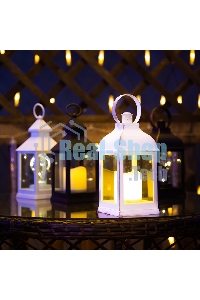 Декоративный фонарь Neon-night с лампочкой, белый корпус, размер 10.5х10.5х24 см, цвет теплый белый