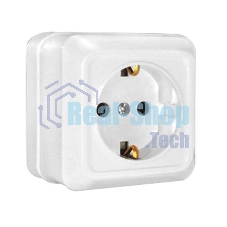 Розетка 1-м ОП Олимп 16А с заземл. белый UNIVersal О0028