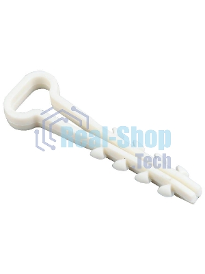 Дюбель-хомут d5х8мм для плоского кабеля нейлон белый (уп.100шт) ИЭК UHH35-5-8-100