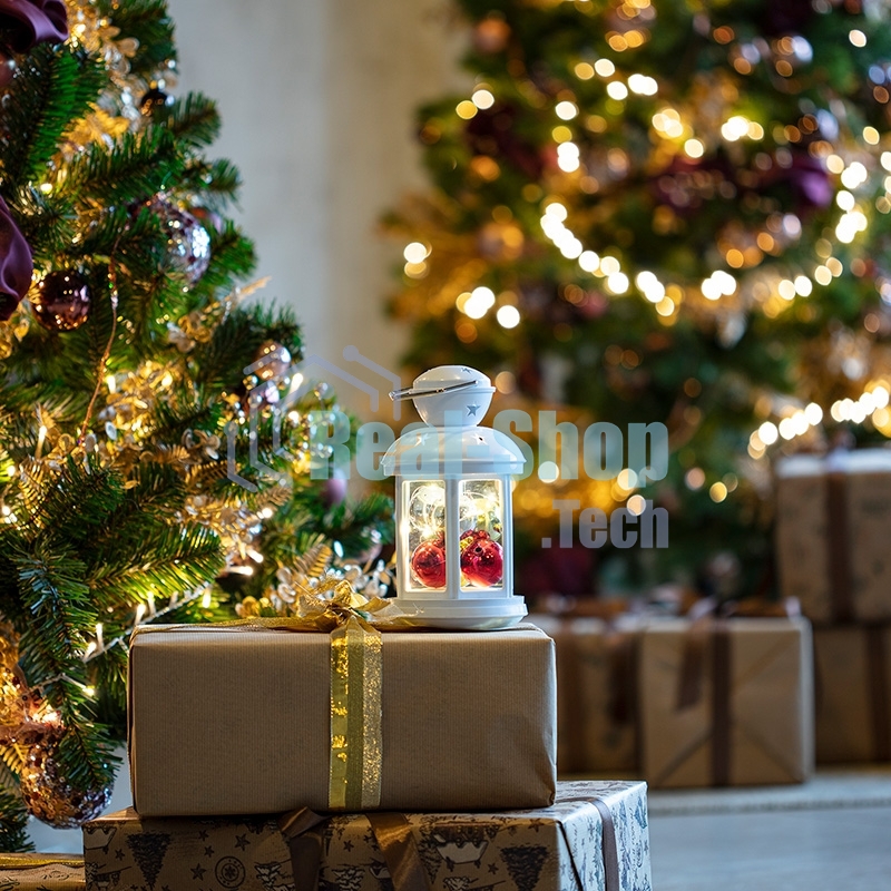 Декоративный фонарь с шариками 12х12х20,6 см, белый корпус, теплый белый цвет свечения Neon-night