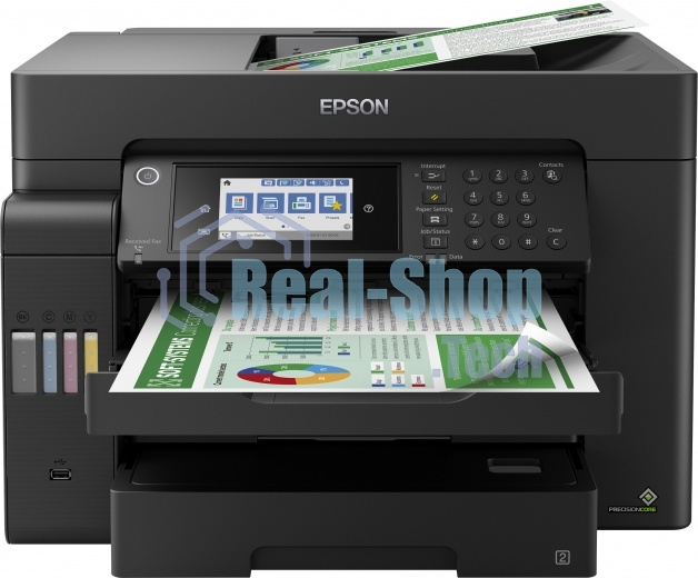 МФУ струйное Epson L15150, (A3, ADF, duplex, 35 стр./мин., Ethernet, Wi-Fi черный)