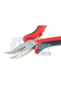 Длинногубцы Matrix Mini, 130 мм, никелированные, изогнутые, авторазжим, двухкомпонентные рукоятки