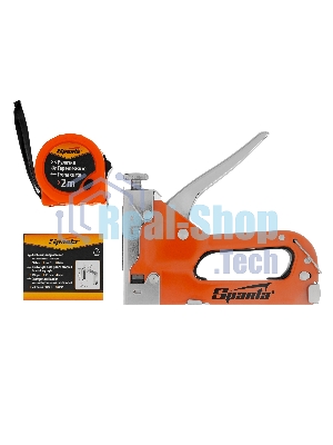 Набор Sparta: степлер мебельный регулируемый, скобы 500 шт, рулетка 2м., тип скобы 53, 4-14 мм