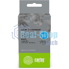 Картридж ленточный Cactus CS-M210-750595BK (M210-750-595-BK) белый шрифт, черный фон (19.1 мм, 6.4 м) для Brady M210/M211/M210-LAB