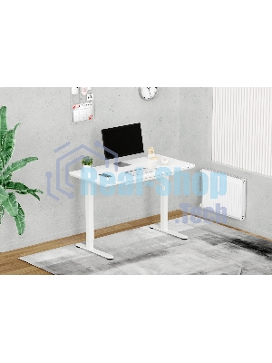 Стол для компьютера Cactus с электроподъемником, столешница стекло белый каркас белый (CS-EGD-WWT)