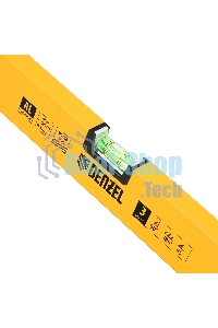 Уровень алюминиевый Denzel, магнит., фрезерованный, 3 глазка (1 зеркал.), 0,5 мм/м, 1000 мм