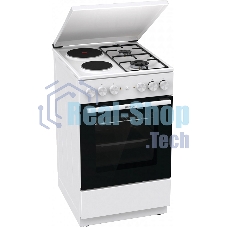 Плита комбинированная Gorenje GK5A12WG белый, конфорок 2 газовых и 2 электрических, духовка 68 л, 50 см x 85 см x 59.4 см