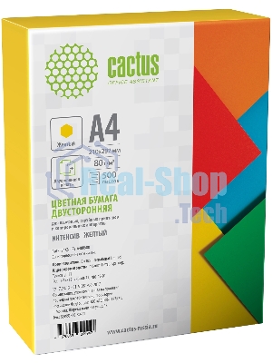 Бумага Cactus CS-CPY-A480500 A4/80г/м2/500л./желтый интенсив