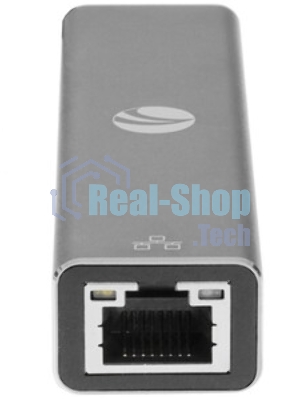 Переходник VCOM USB 3.0 -->RJ-45 1000Mbps+3 USB3.0, Aluminum Shell, 0.2м DH312A