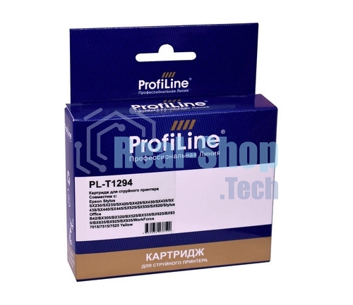 Картридж струйный ProfiLine PL-T1294 для принтеров Epson Stylus SX230/SX235/SX420/SX425/SX430/SX435/SX438/SX440/SX445/SX525/SX535/SX620/Stylus Office B42/BX305/BX320/BX525/BX535/BX625/BX630/BX635/BX925/BX935/WorkForce 7015/7515/7525 с чернилами Yellow