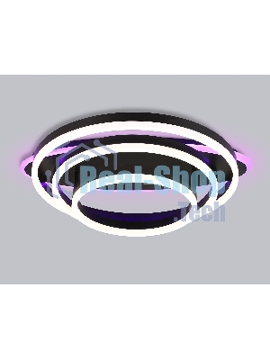 Потолочный светодиодный светильник FA8524 BK черный 146W 3000K-6400K+RGB 560*500*150 (ПДУ РАДИО 2.4G)