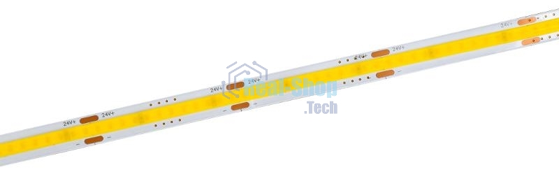 Лента светодиодная 5м COB 312LED/м 8Вт/м IP20 ширина 8мм 24В холодный белый