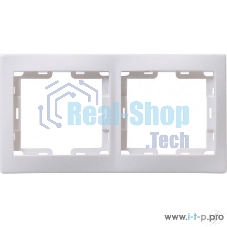 Рамка Iek EMK20-K01-DM РГ-2-КБ 2местн. горизонт. КВАРТА (белый)