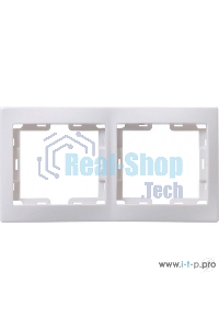 Рамка Iek EMK20-K01-DM РГ-2-КБ 2местн. горизонт. КВАРТА (белый)