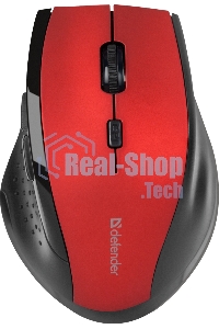 Мышь беспроводная Defender Accura MM-365 красный, 1600 dpi, радиоканал, USB, кнопки - 6