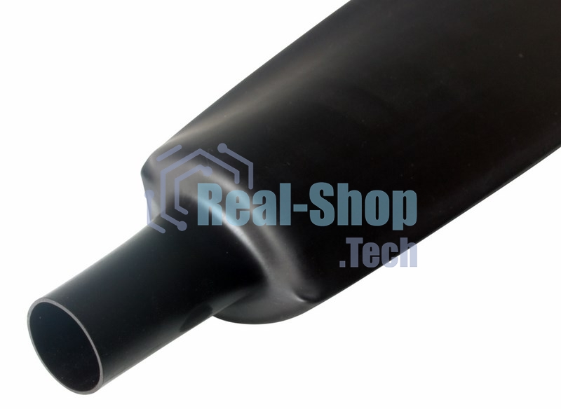 Термоусаживаемая трубка Rexant 120,0/60,0 мм, черная, упаковка 10 шт. по 1 м