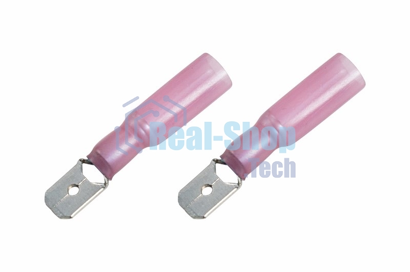 Клемма плоская Rexant изолированная термоусаживаемая штекер 6.35 мм 0.5-1.5 мм² РПи-п-т 1.5-(6.3)) красный