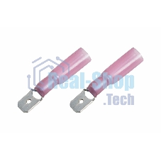 Клемма плоская Rexant изолированная термоусаживаемая штекер 6.35 мм 0.5-1.5 мм² РПи-п-т 1.5-(6.3)) красный