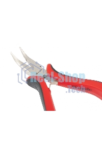 Длинногубцы Matrix Mini, 130 мм, никелированные, изогнутые, авторазжим, двухкомпонентные рукоятки