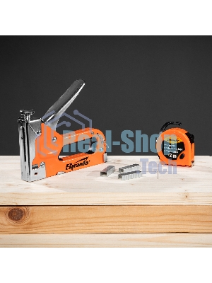 Набор Sparta: степлер мебельный регулируемый, скобы 500 шт, рулетка 2м., тип скобы 53, 4-14 мм