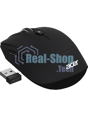 Мышь беспроводная Acer OMR050 черный, 1600 dpi, радиоканал, Bluetooth, USB, кнопки - 6