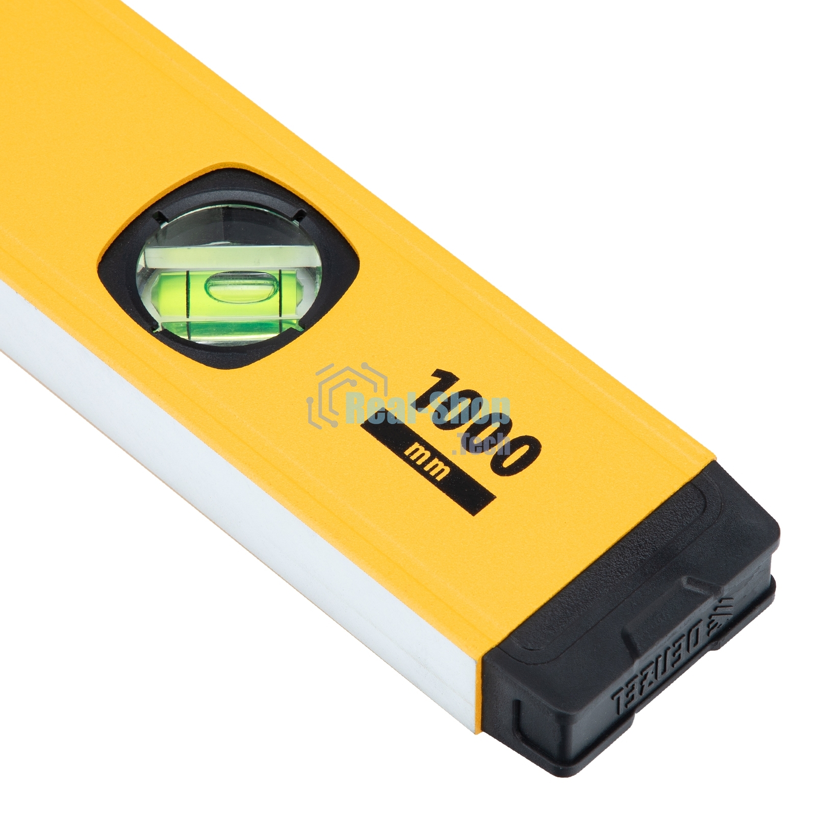 Уровень алюминиевый Denzel, магнит., фрезерованный, 3 глазка (1 зеркал.), 0,5 мм/м, 1000 мм