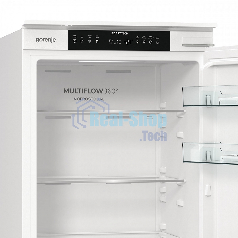 Встраиваемый холодильник Gorenje NRKI517141 белый двухкамерный 175/68 л морозилка снизу, No Frost
