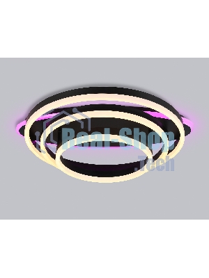 Потолочный светодиодный светильник FA8524 BK черный 146W 3000K-6400K+RGB 560*500*150 (ПДУ РАДИО 2.4G)