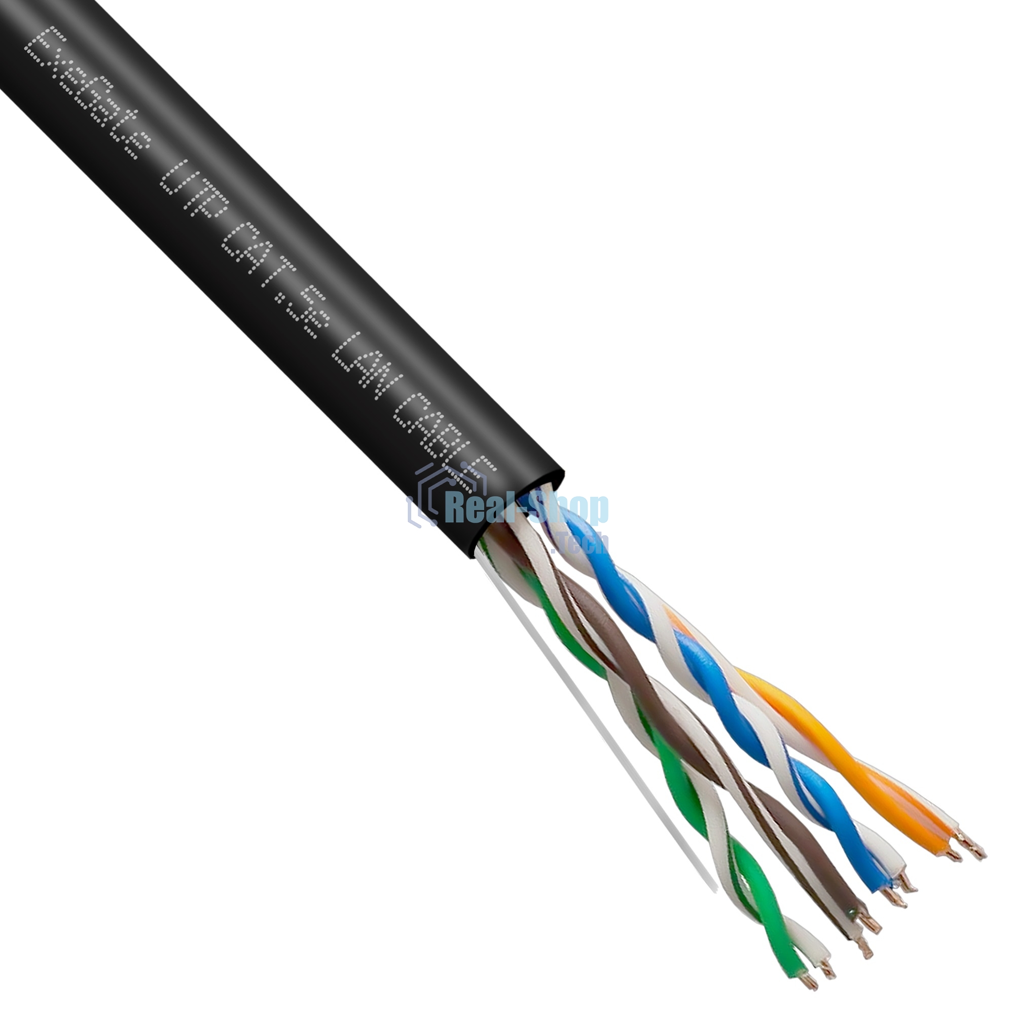 Кабель ExeGate Special UTP4-C5e-CCA-S24-OUT-PE-BK-305 UTP 4 пары кат.5e CCA, 0.48мм (24AWG), внешн., без троса, 305м, черн., PE