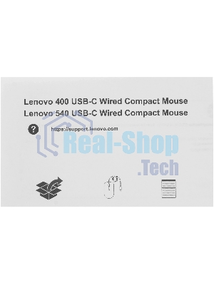 Мышь проводная Lenovo 540 темно-серый, 2400 dpi, USB-C, кнопки - 4