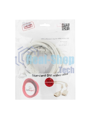 Кабель DVI-D single link Gembird/Cablexpert CC-DVI-6C, 19M/19M, 1.8м, серый, экран, феррит.кольца, пакет