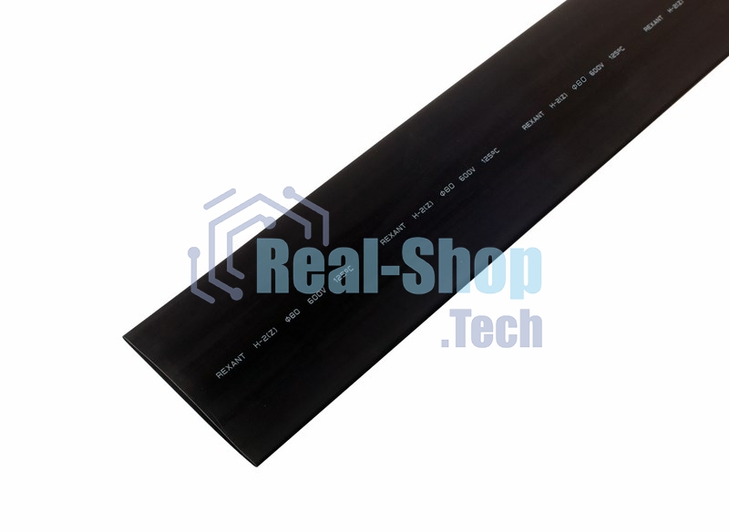 Термоусаживаемая трубка Rexant 80,0/40,0 мм, черная, упаковка 10 шт. по 1 м