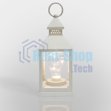 Декоративный фонарь Neon-night с лампочкой, белый корпус, размер 10.5х10.5х24 см, цвет теплый белый