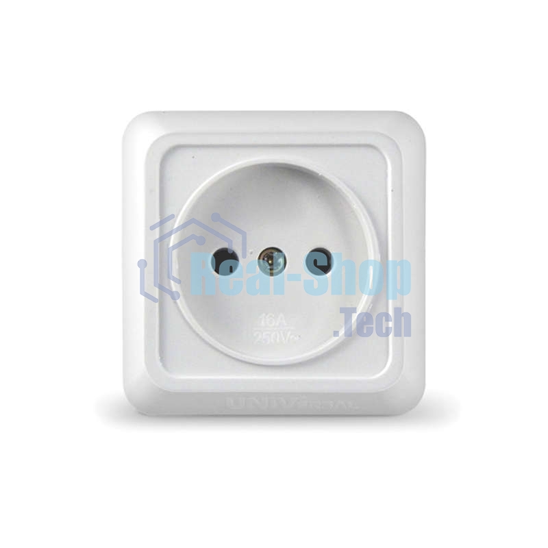 Розетка 1-м ОП Олимп 16А IP20 белый Universal О0022