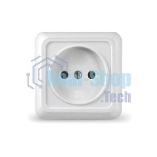 Розетка 1-м ОП Олимп 16А IP20 белый Universal О0022