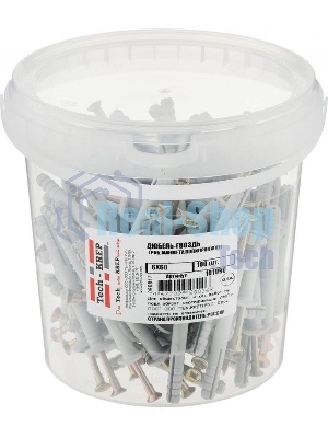 Дюбель-гвоздь 6х60 с грибовидной манжетой полипропилен (уп.100шт) ведро Tech-Krep 101990