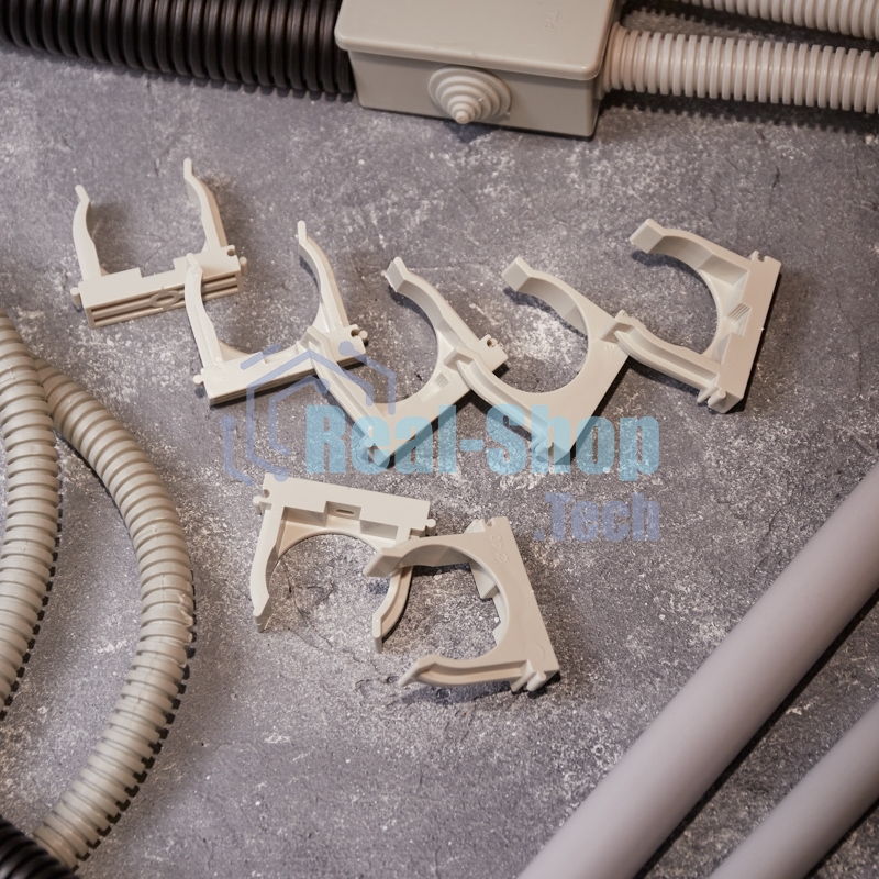 Крепеж-клипса для монтажного пистолета Rexant Ø 40 мм, серая (25 шт/уп)