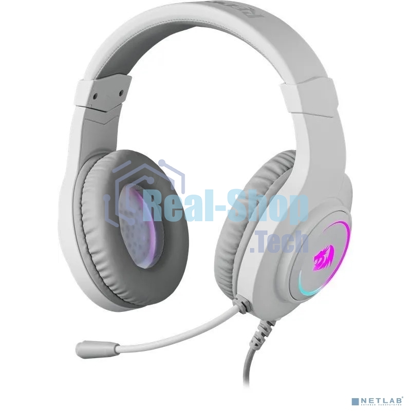Гарнитура Redragon Hylas белая, проводная, USB / 2 x mini jack 3.5 мм, подсветка