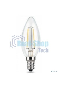 Лампа светодиодная филаментная Gauss Black Filament 11Вт свеча 4100К E14